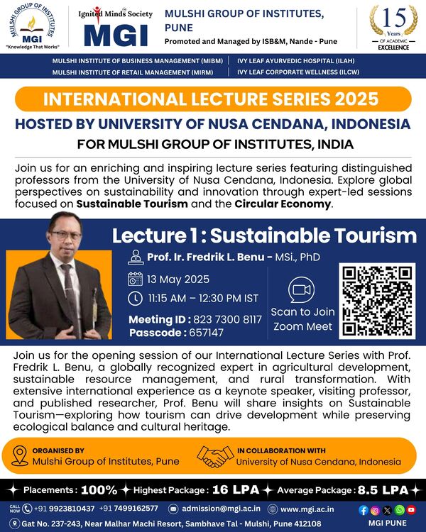 International Lecture Series - Lecture 1 : Sustainable Tourism